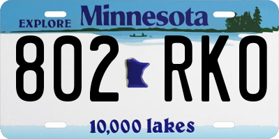 MN license plate 802RKO