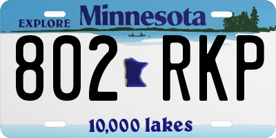 MN license plate 802RKP
