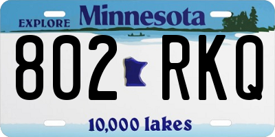 MN license plate 802RKQ