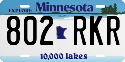 MN license plate 802RKR