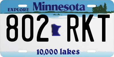 MN license plate 802RKT