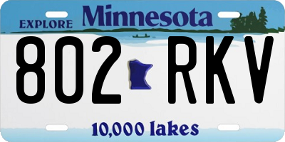 MN license plate 802RKV