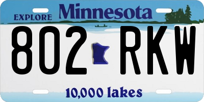 MN license plate 802RKW