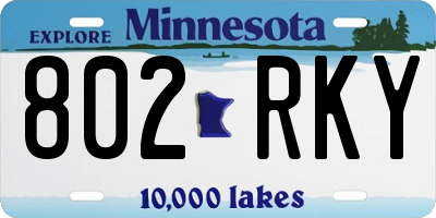 MN license plate 802RKY
