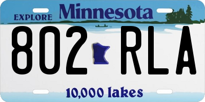 MN license plate 802RLA