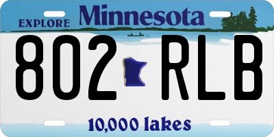MN license plate 802RLB