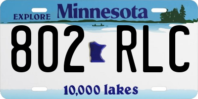 MN license plate 802RLC