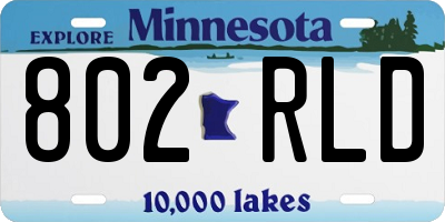 MN license plate 802RLD
