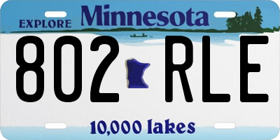 MN license plate 802RLE