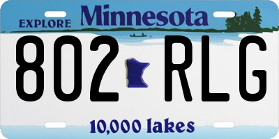 MN license plate 802RLG