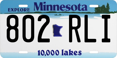 MN license plate 802RLI