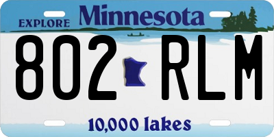 MN license plate 802RLM