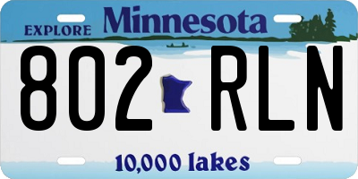 MN license plate 802RLN