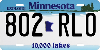MN license plate 802RLO