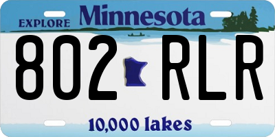 MN license plate 802RLR