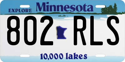 MN license plate 802RLS