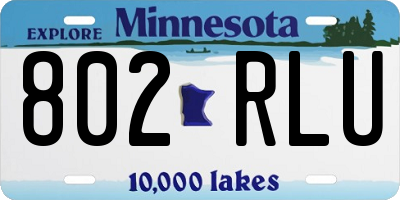 MN license plate 802RLU