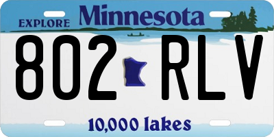 MN license plate 802RLV
