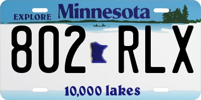 MN license plate 802RLX