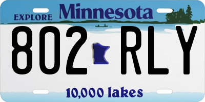 MN license plate 802RLY