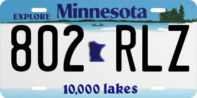 MN license plate 802RLZ