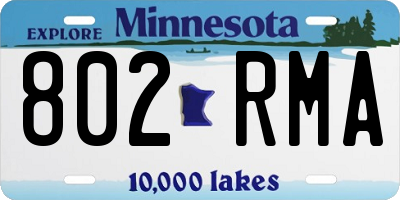 MN license plate 802RMA