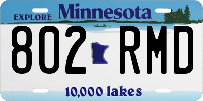 MN license plate 802RMD