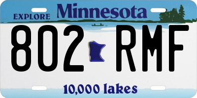 MN license plate 802RMF