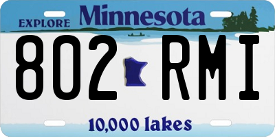 MN license plate 802RMI