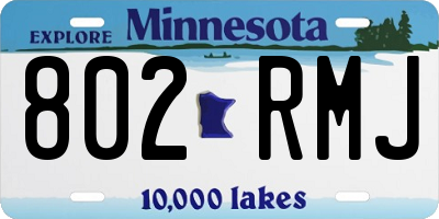 MN license plate 802RMJ