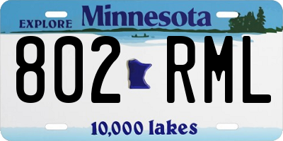 MN license plate 802RML