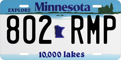 MN license plate 802RMP