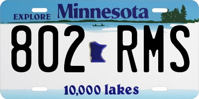 MN license plate 802RMS
