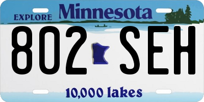 MN license plate 802SEH