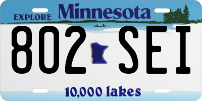 MN license plate 802SEI