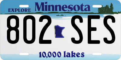 MN license plate 802SES