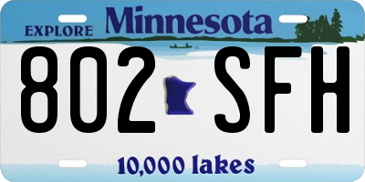 MN license plate 802SFH