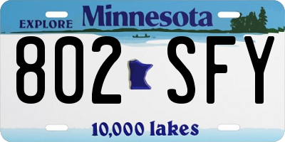 MN license plate 802SFY