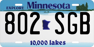 MN license plate 802SGB
