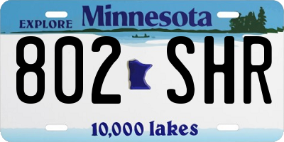 MN license plate 802SHR