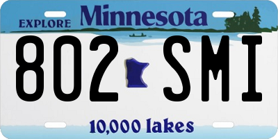 MN license plate 802SMI