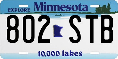 MN license plate 802STB