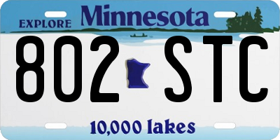 MN license plate 802STC