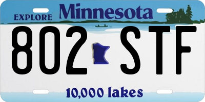 MN license plate 802STF