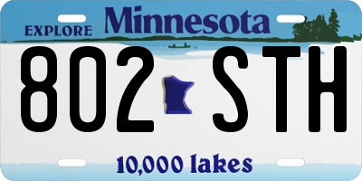 MN license plate 802STH