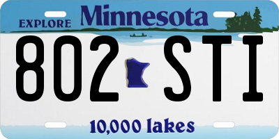 MN license plate 802STI