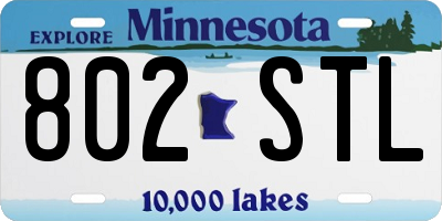MN license plate 802STL