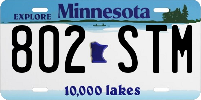 MN license plate 802STM