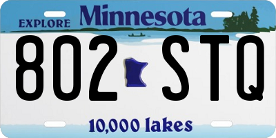 MN license plate 802STQ
