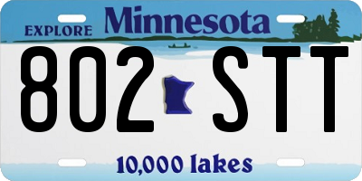 MN license plate 802STT